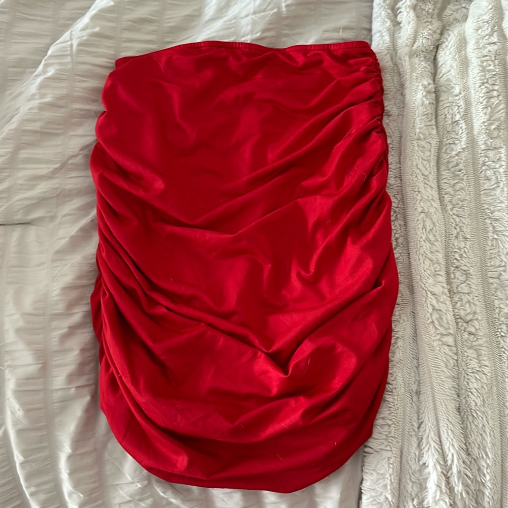 Small tight red skirt